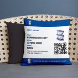 Birmingham City Personalised Cushion - Fans Ticket (18")