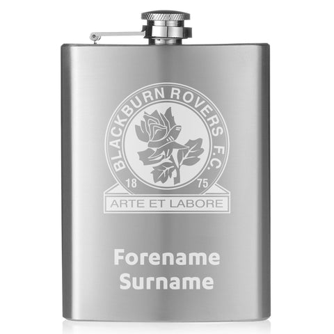 Personalised Blackburn Rovers FC Crest Hip Flask