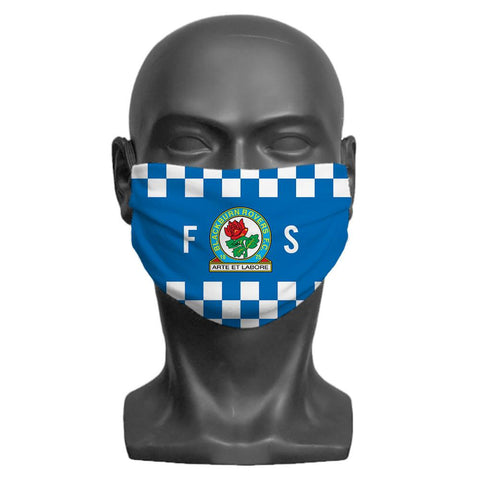 Blackburn Rovers FC Initials Personalised Face Mask