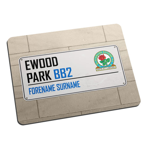 Personalised Blackburn Rovers FC Street Sign Mouse Mat