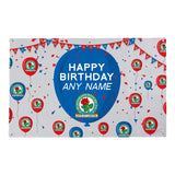 Blackburn Rovers Personalised Banner (5ft x 3ft, Balloons Design)