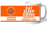 Personalised Blackpool FC Eat Sleep Drink Mug