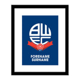 Personalised Bolton Wanderers Bold Crest Print