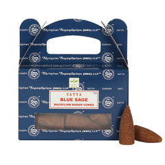 Box of 6 Blue Sage Backflow Dhoop Cones by Satya