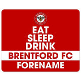 Personalised Brentford FC Eat Sleep Drink Mouse Mat
