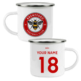 Brentford FC Personalised Enamel Camping Mug