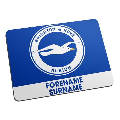 Personalised Brighton & Hove Albion FC Bold Crest Mouse Mat
