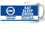 Personalised Brighton & Hove Albion FC Eat Sleep Drink Mug