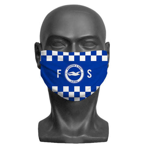 Brighton & Hove Albion FC Initials Personalised Face Mask