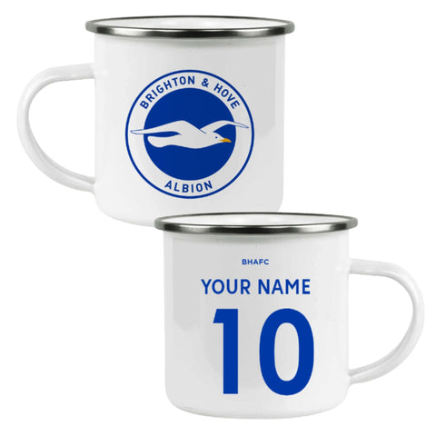 Brighton & Hove Albion FC Personalised Enamel Camping Mug