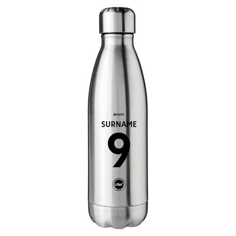 Brighton & Hove Albion FC Personalised Silver Insulated Water Bottle
