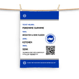 Brighton & Hove Albion Tea Towel - Personalised (Fans Ticket Design)