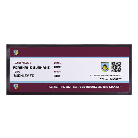 Burnley FC Bar Runner (Personalised Fans Ticket Design)