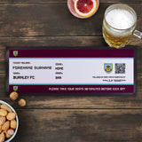 Burnley FC Bar Runner (Personalised Fans Ticket Design)