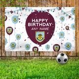 Burnley FC Personalised Banner (5ft x 3ft, Balloons Design)