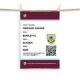 Burnley FC Tea Towel - Personalised (Fans Ticket Design)