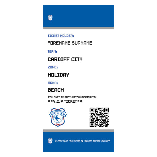 Cardiff City Beach Towel (Personalised Fans Ticket Design)