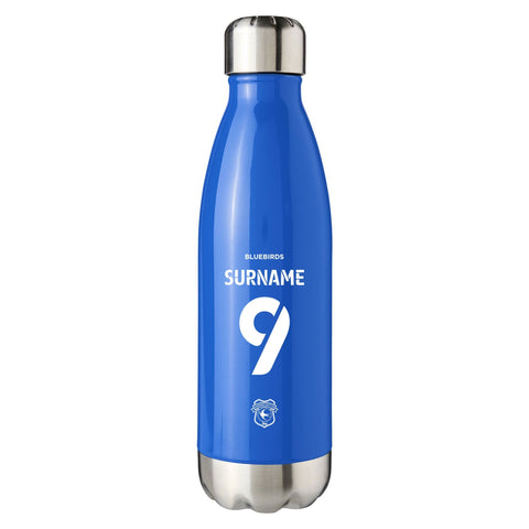 Cardiff City FC Back of Shirt Blue Insulated Water Bottle