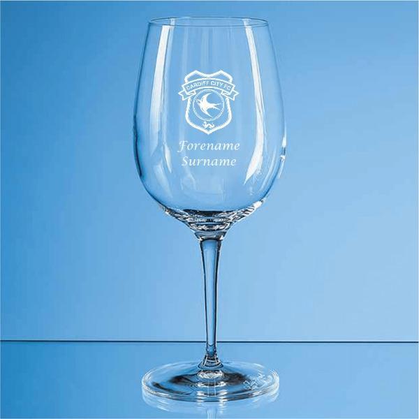 Personalised Cardiff City FC  Wine Glass