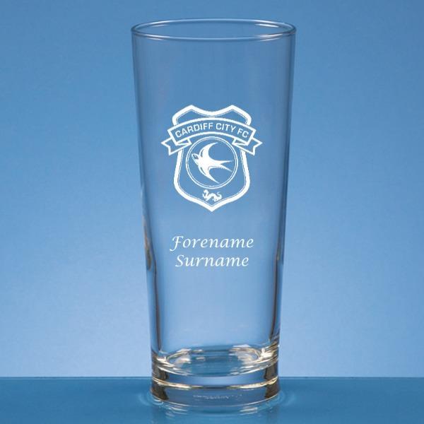 Personalised Cardiff City FC Pint Glass
