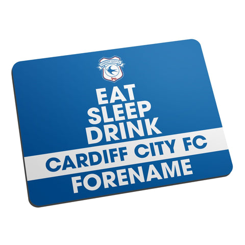 Personalised Cardiff City FC Eat Sleep Drink Mouse Mat