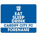 Personalised Cardiff City FC Eat Sleep Drink Mouse Mat