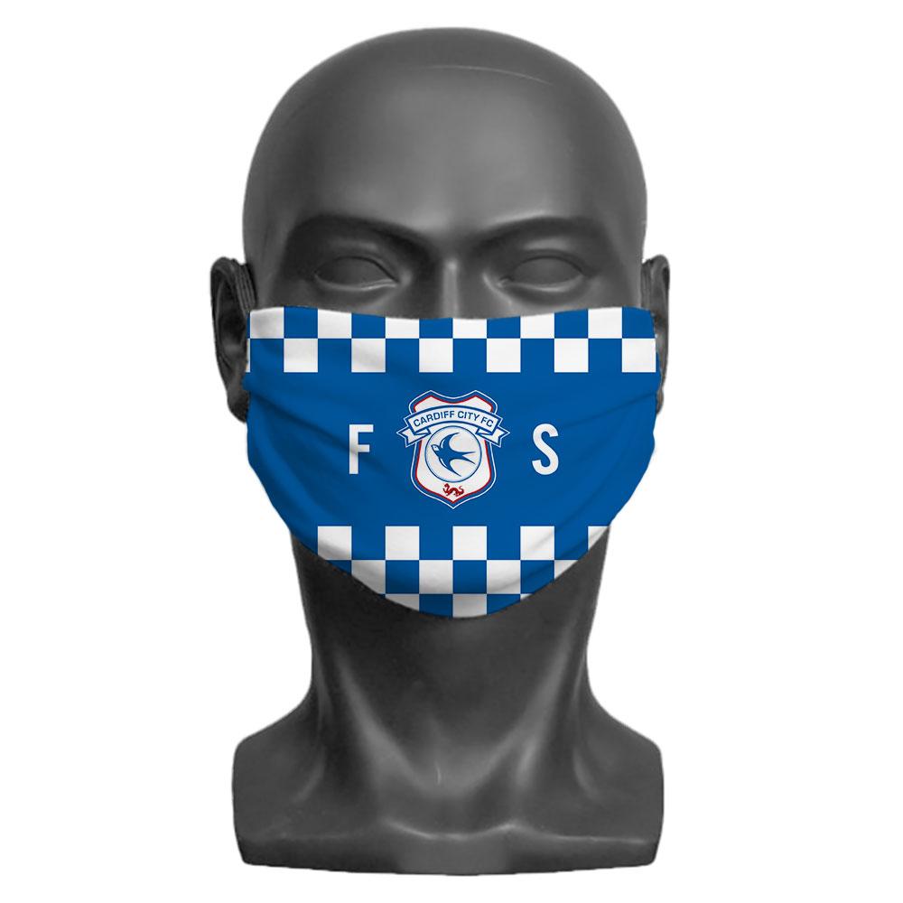 Cardiff City FC Initials Personalised Face Mask