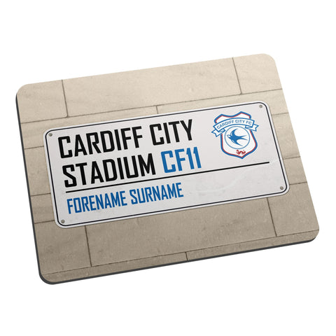 Personalised Cardiff City FC Street Sign Mouse Mat