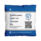 Cardiff City Personalised Cushion - Fans Ticket (18")