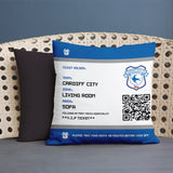 Cardiff City Personalised Cushion - Fans Ticket (18")