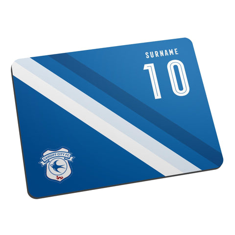 Personalised Cardiff City Stripe Mouse Mat