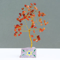 Carnelian Gemstone Tree Ornament - 80 Stone