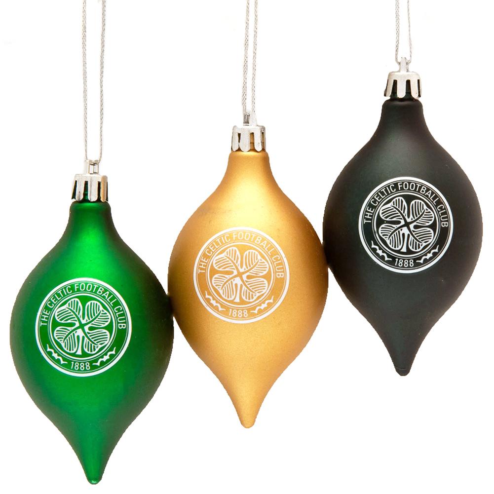 Celtic FC 3pk Vintage Baubles  - Official Merchandise Gifts