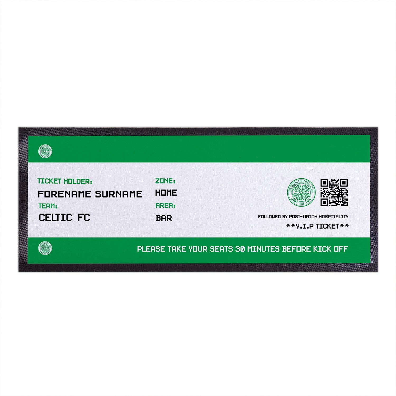 Celtic FC Bar Runner (Personalised Fans Ticket Design)