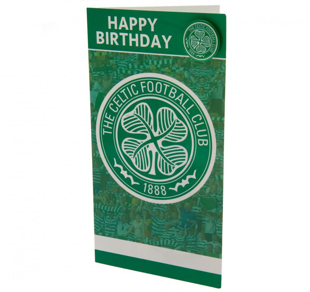 Celtic FC Birthday Card & Badge  - Official Merchandise Gifts