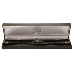 Celtic FC Black IP Leather Bracelet  - Official Merchandise Gifts