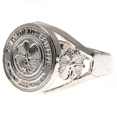 Celtic FC Silver Plated Crest Ring Large  - Official Merchandise Gifts