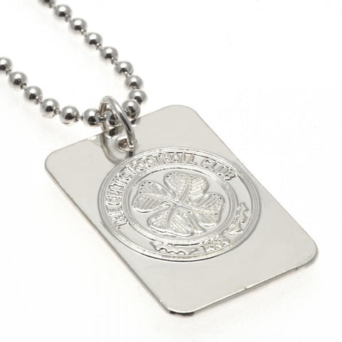 Celtic FC Silver Plated Dog Tag & Chain  - Official Merchandise Gifts
