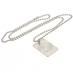 Celtic FC Silver Plated Dog Tag & Chain  - Official Merchandise Gifts