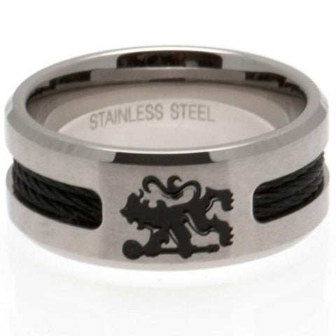 Chelsea FC Black Inlay Ring Medium  - Official Merchandise Gifts