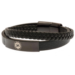 Chelsea FC Black IP Leather Bracelet  - Official Merchandise Gifts