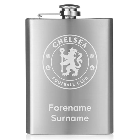 Personalised Chelsea FC Crest Hip Flask