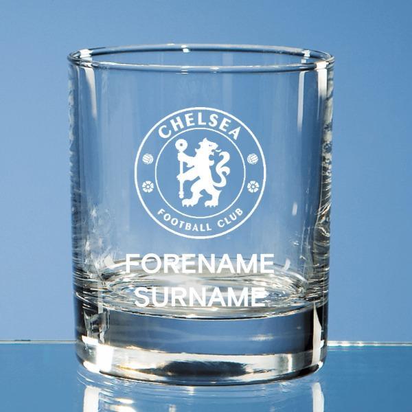 Personalised Chelsea FC Whisky Tumbler Glass