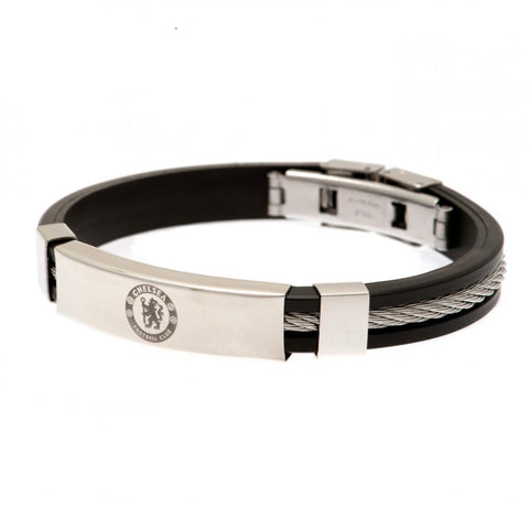 Chelsea FC Silver Inlay Silicone Bracelet  - Official Merchandise Gifts