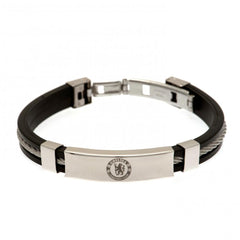 Chelsea FC Silver Inlay Silicone Bracelet  - Official Merchandise Gifts