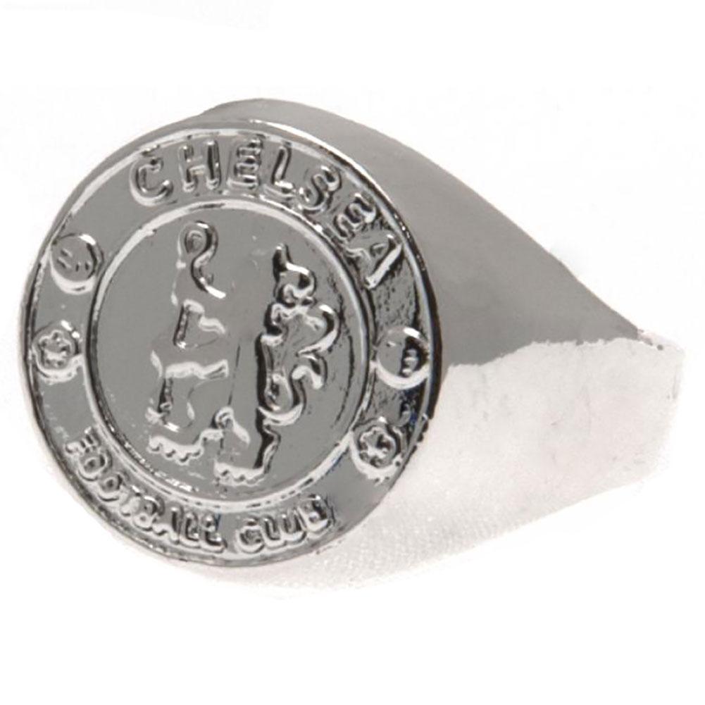 Chelsea FC Silver Plated Crest Ring Large  - Official Merchandise Gifts