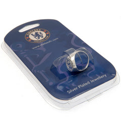 Chelsea FC Silver Plated Crest Ring Large  - Official Merchandise Gifts