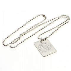 Chelsea FC Silver Plated Dog Tag & Chain  - Official Merchandise Gifts