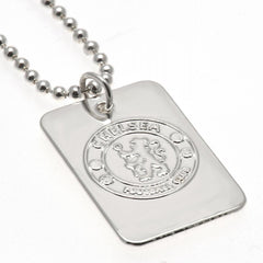 Chelsea FC Silver Plated Dog Tag & Chain  - Official Merchandise Gifts