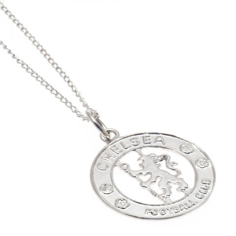 Chelsea FC Sterling Silver Pendant & Chain CR  - Official Merchandise Gifts